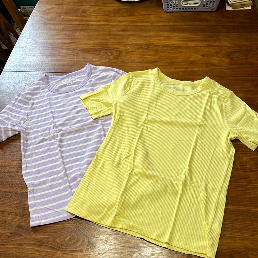 Ribbed Crew neck tops
